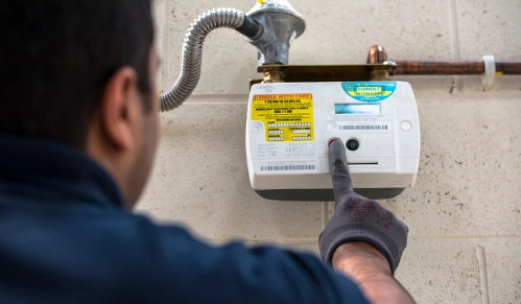Image showing a trainee fitting a gas meter