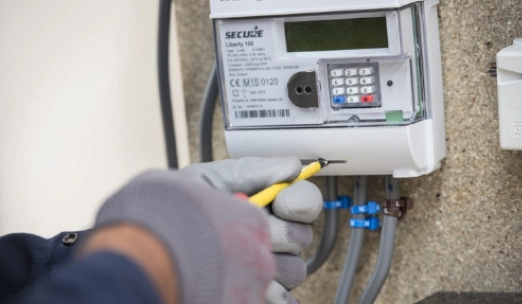 image showing a worker Installing a smart meter