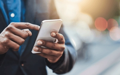 man using smartphone